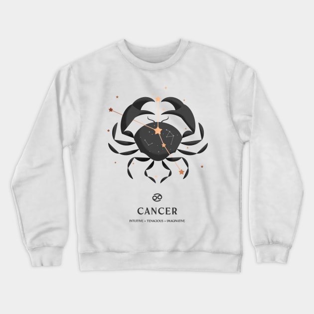 Cancer Constellation Zodiac Series Crewneck Sweatshirt by paulineberger